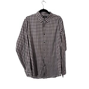 Theory Men's XL Long Sleeve Button Down‎ Tonal Gingham Check Clean 
Shirt NWT